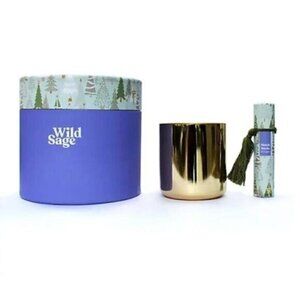 Wild Sage Vanilla Sky 2 Piece 11 oz. Candle and Matches Gift Set New